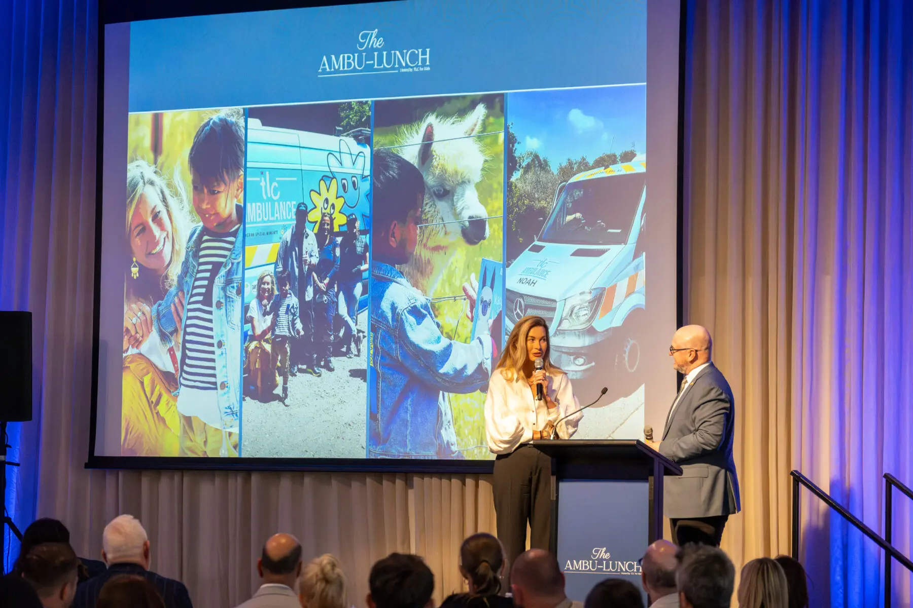 Speakers sharing the work of the TLC Ambulance Program at The Ambu-Lunch